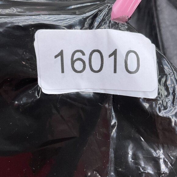 Maxima Wilsons Coat Women Lg Black Leather Double Breast Shiny Crinkle Long VTG - Picture 13 of 13